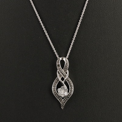 Sterling Diamond Infinity Loop Pendant Necklace
