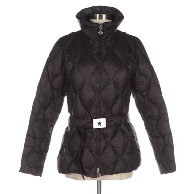 Moncler Down-Filled Quilted Coat with Belt
