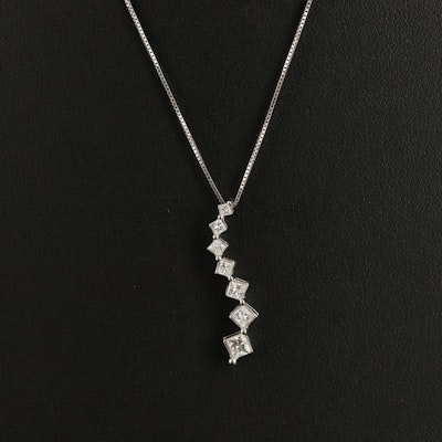 14K 0.50 CTW Diamond Graduating Journey Pendant Necklace