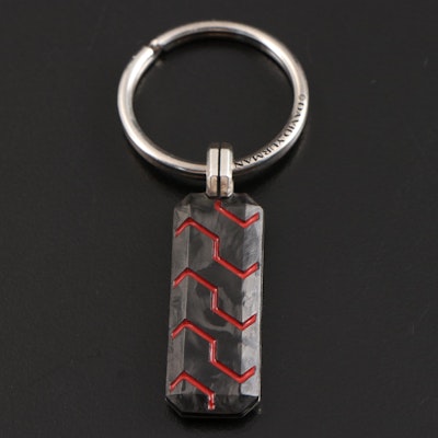 David Yurman Sterling Silver and Forged Carbon Keychain