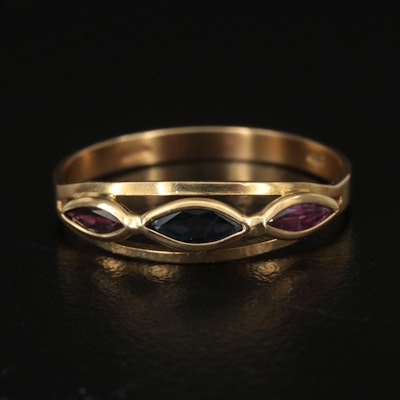 Italo Bottene 18K Sapphire and Ruby Stackable Ring