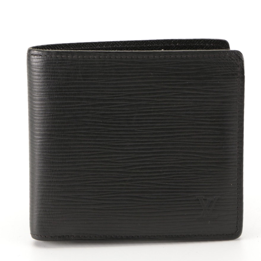 Louis Vuitton Bifold Wallet in Black Epi Leather with Box