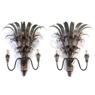 Lighting by Leeazanne Metal Two Arm Wall Sconces