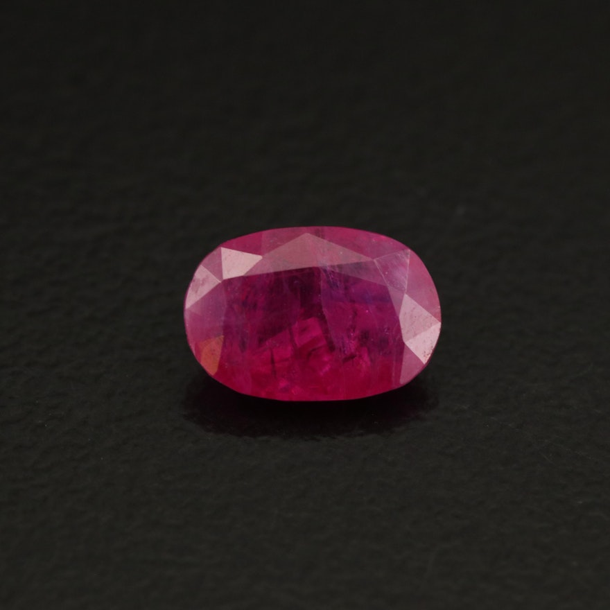 Loose 1.33 CT Oval Faceted Ruby