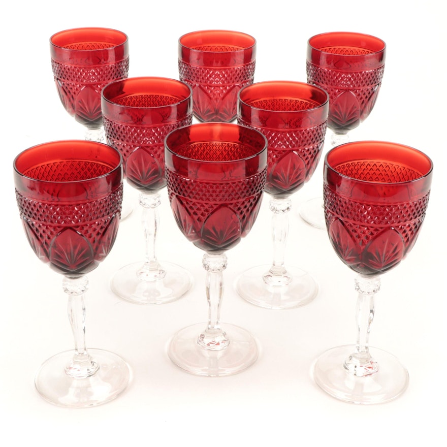 Cristal D'Arques-Durand "Antique Ruby" Glass Water Goblets, 1999–2008