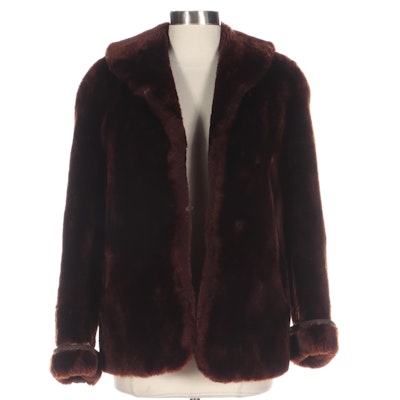 Mouton Fur Shawl Collar Coat from Walleck's Furs