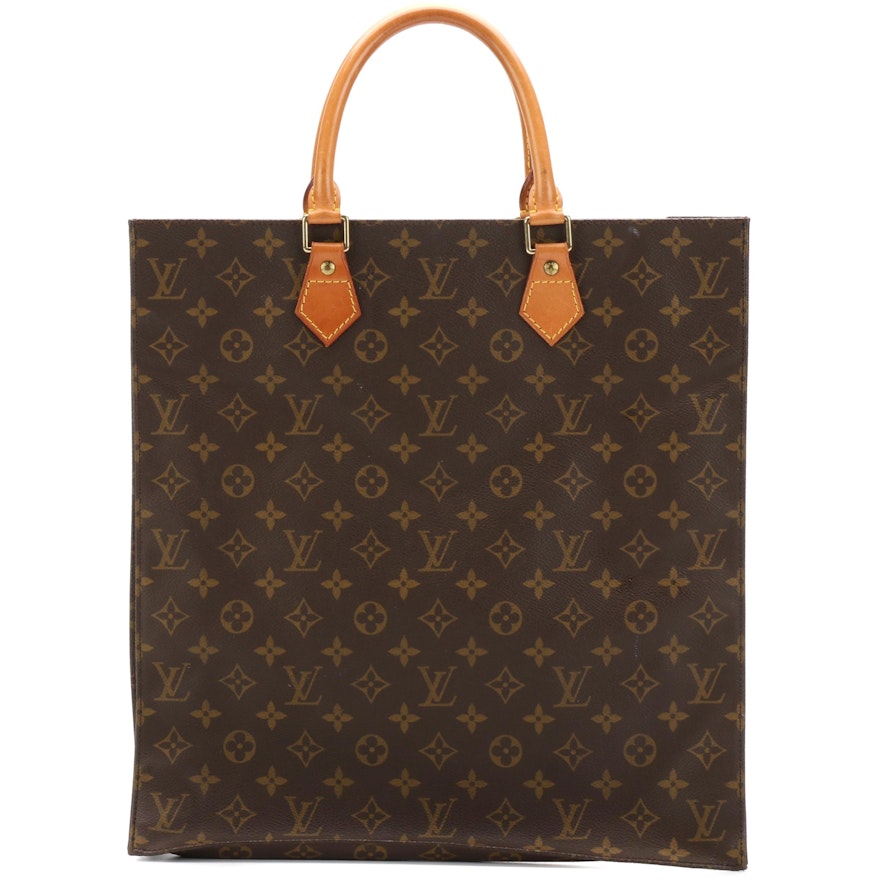 Louis Vuitton Sac Plat Tote in Monogram Canvas and Vachetta Leather