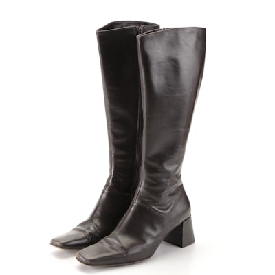 Ann Taylor Dark Brown Leather Boots with Box