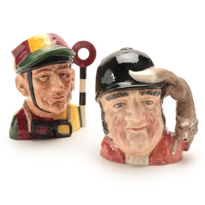 Royal Doulton "Jockey" and "Gone Away" Ceramic Character Jugs