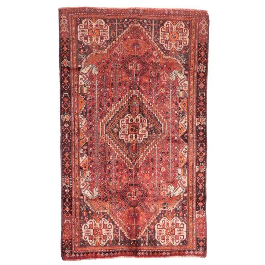 4'5 x 7'6 Hand-Knotted Persian Qashqai Area Rug