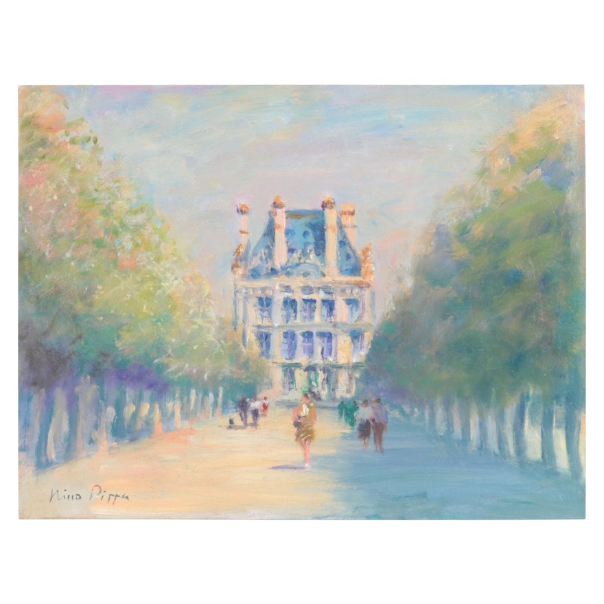 Nino Pippa Oil Painting "Paris - Tuileries Gardens," 2014
