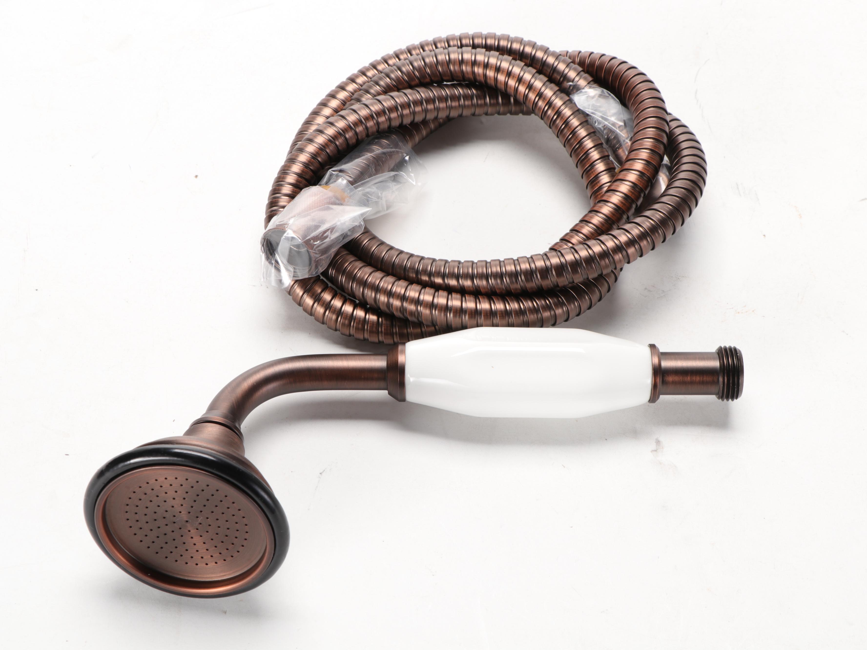 Oil Rubbed Bronze Exposed Pipe Shower with Hand Shower EBTH