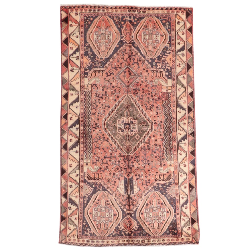 4' x 7'2 Hand-Knotted Persian Qashqai Area Rug