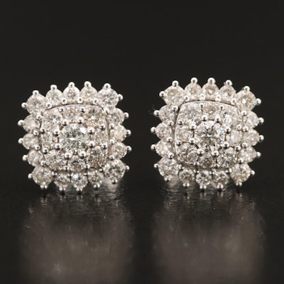 Sterling 1.03 CTW Diamond Stud Earrings