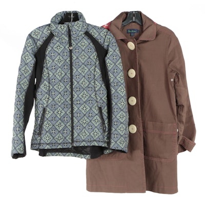 Boden and Kerrits Hooded and Printed Matelassé Jackets