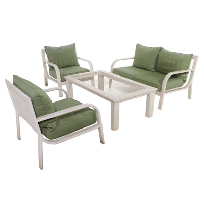 Allen and Roth Patio Furniture Featuring Two Chairs, Loveseat, and Table Frame