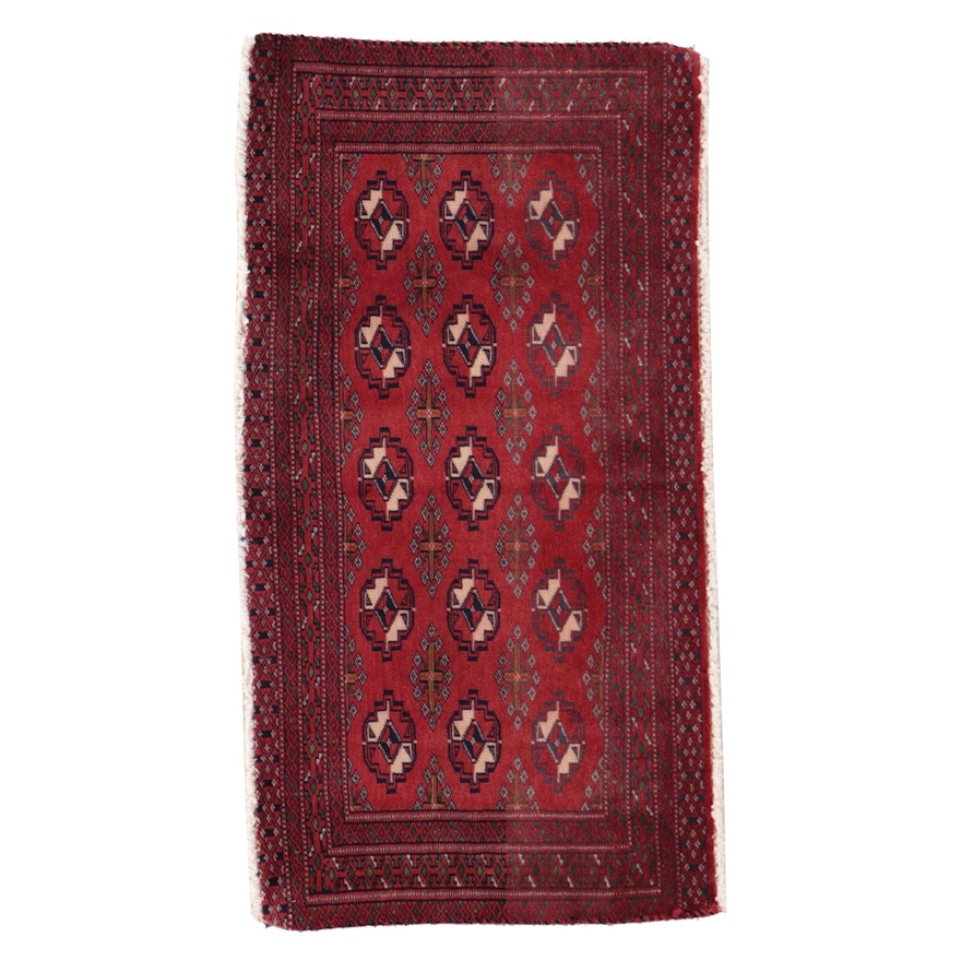 1'9 x 3'5 Hand-Knotted Afghan Turkmen Gul Accent Rug