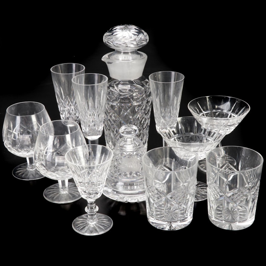 Waterford Crystal "Kylemore" Champagne Glasses With Other Waterford Stemware