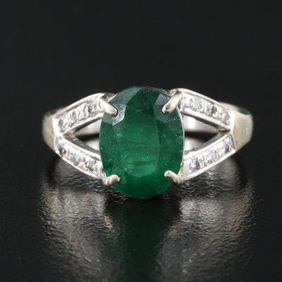 18K 2.19 CT Emerald and Diamond Ring