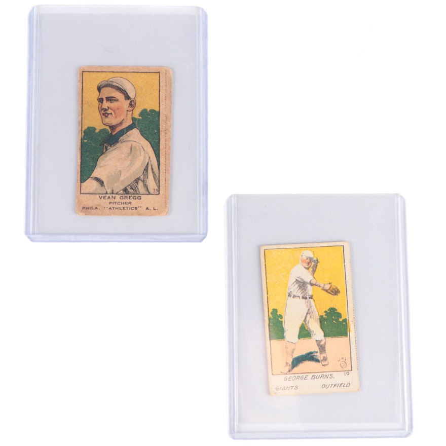 1920 W516-1-2 George Burns and 1919 W514 Vean Gregg Hand Cut Strip Cards