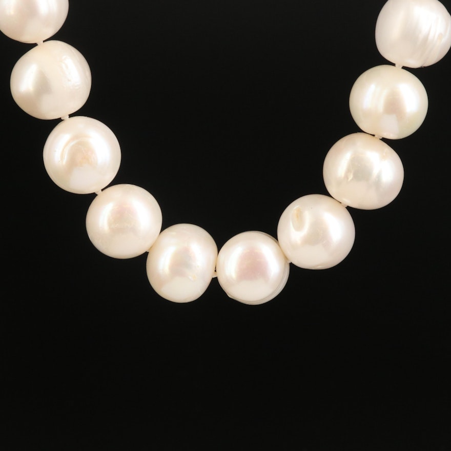 12.00 MM Pearl Necklace with 14K Clasp