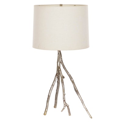 West Elm Silvered Metal Branch Table Lamp