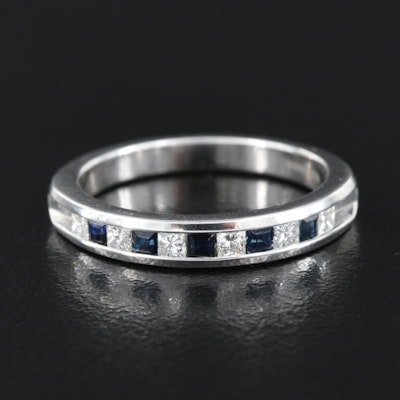 Sterling Diamond and Sapphire Band