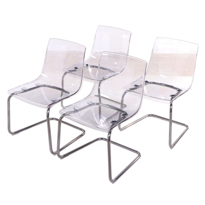 Four Carl Öjerstam for IKEA "Tobias" Steel and Molded Plastic Side Chairs