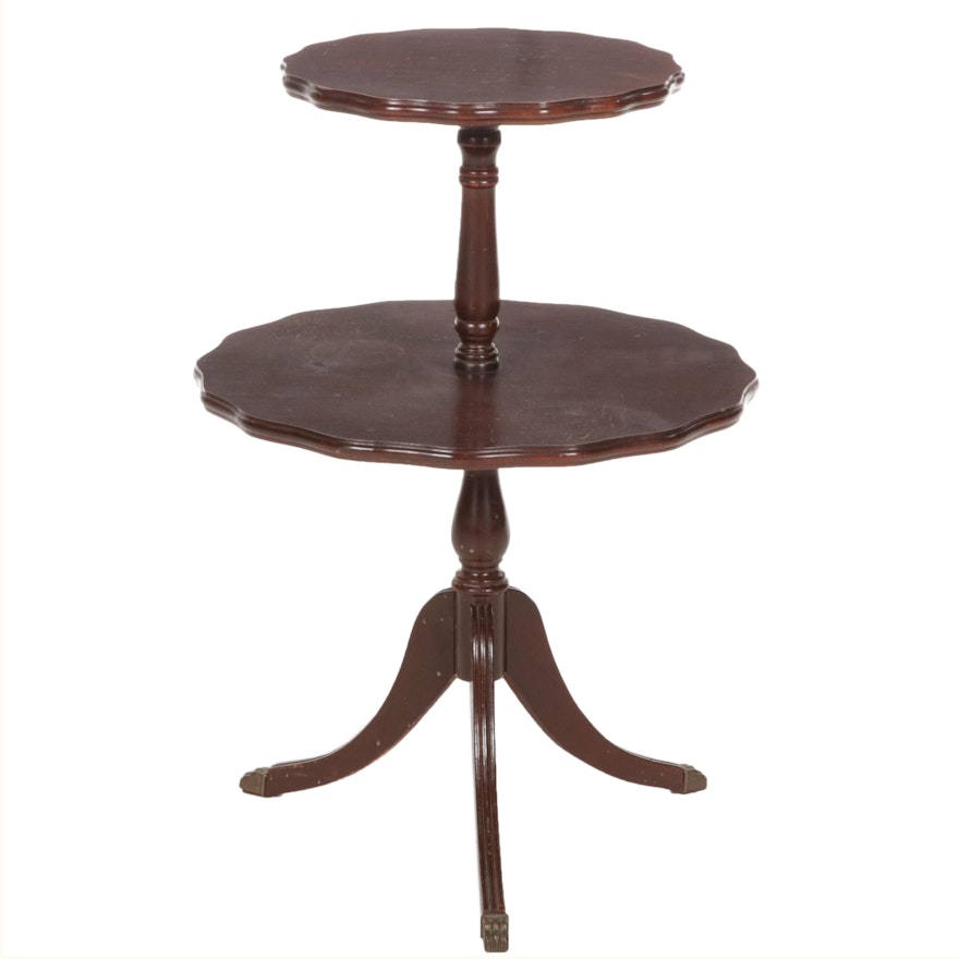 Queen Anne Style Two Tiered Pie Crust Table