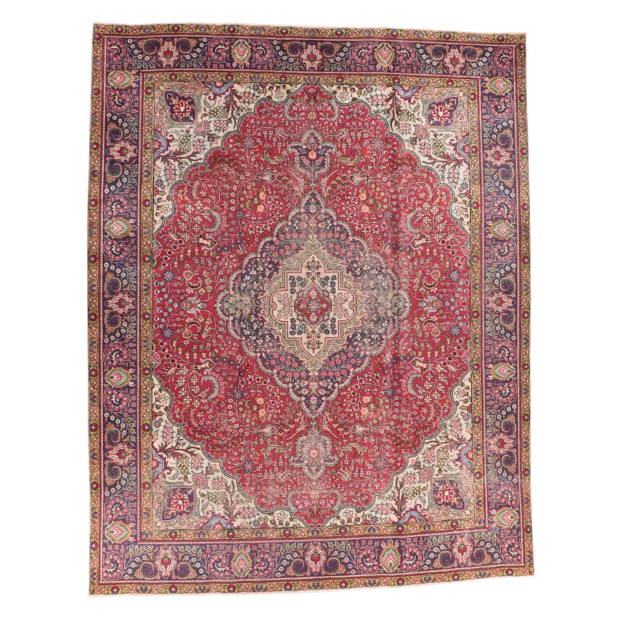 9'9 x 12'9 Hand-Knotted Persian Tabriz Room Sized Rug