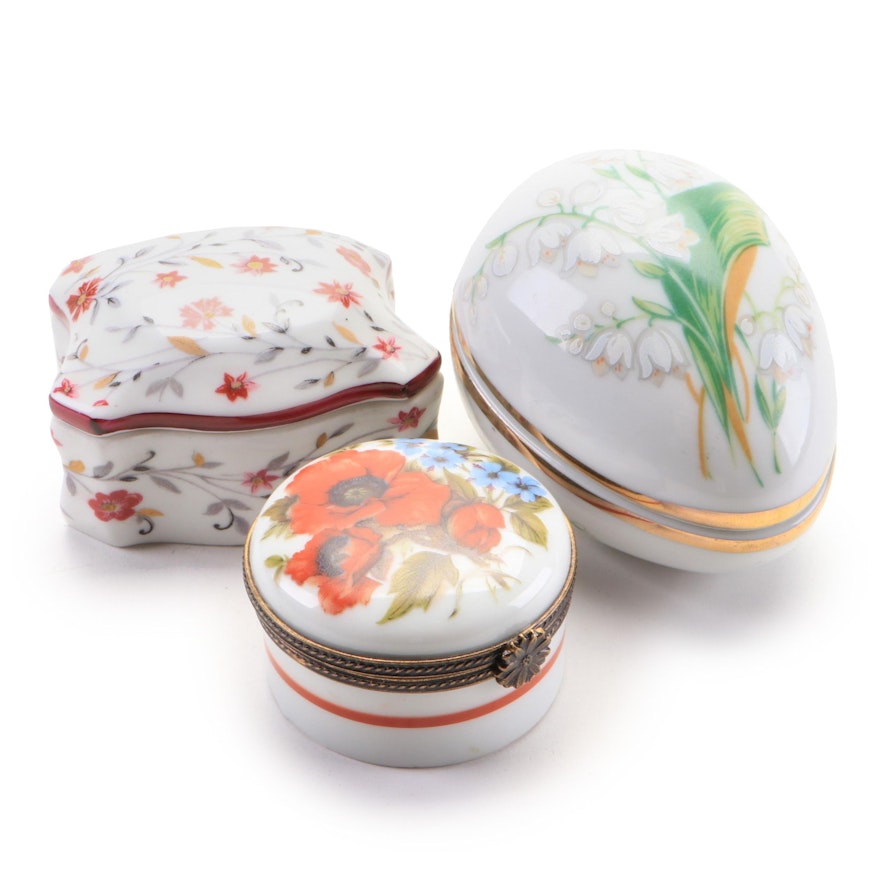 Limoges and Other Porcelain Trinket Boxes