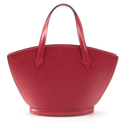 Louis Vuitton Saint Jacques Handbag in Castilian Red Epi and Smooth Leather
