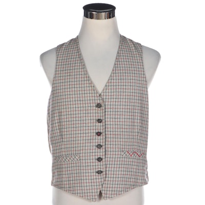 Men's Everything Visual Handmade Reversible Wool Button Vest