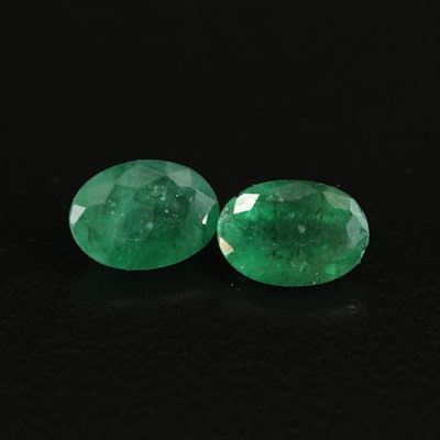 Loose 1.56 CTW Matched Pair of Emeralds