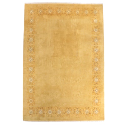 9'10 x 14'1 Hand-Knotted Bengali Rugs Indo-French Room Sized Rug