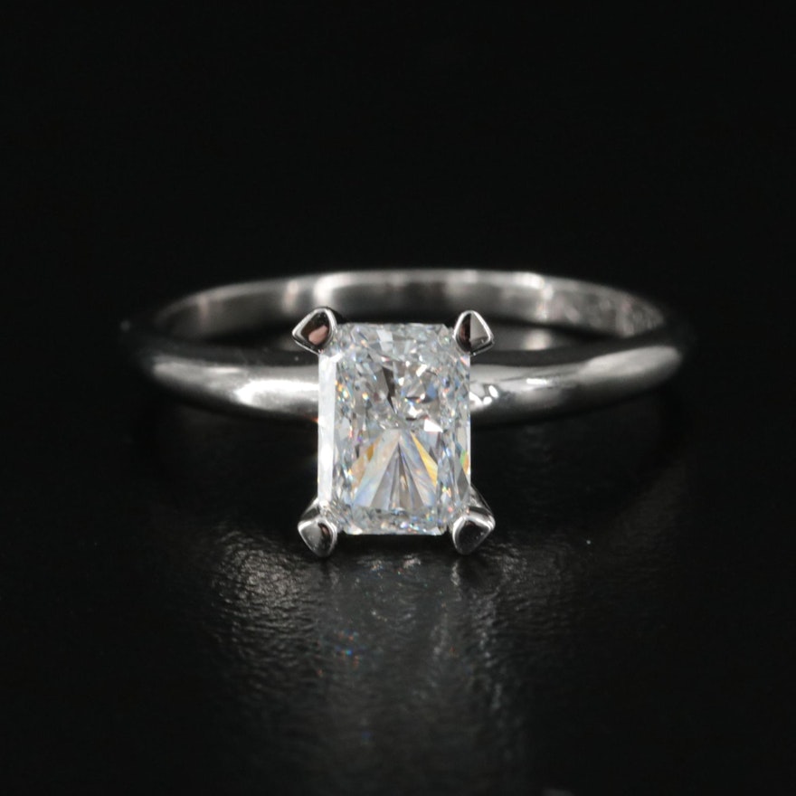Sterling 0.94 CT Lab Grown Diamond Solitaire Ring
