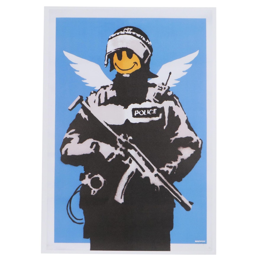 Giclée After Banksy "Smiley Police Trooper"