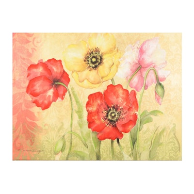 Embellished Giclée After Susan Winget of Flowers, Late 20th-21st Century