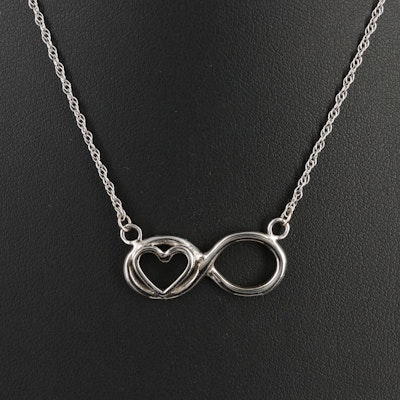 Sterling Infinity Heart Necklace