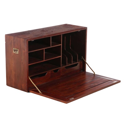 Portable Campaign Style Mahogany Desk, Early to Mid-20th Century