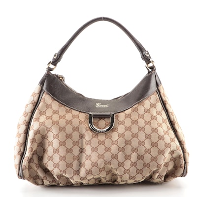 Gucci Abbey GG Canvas and Leather Handbag