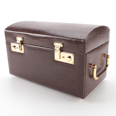 Collectives Croc Embossed Bonded Leather Jewelry Box