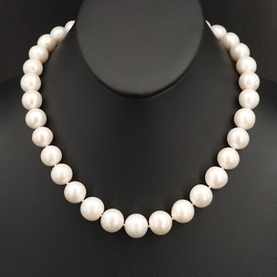 14.00 mm Pearl Graduating Necklace with 14K Clasp