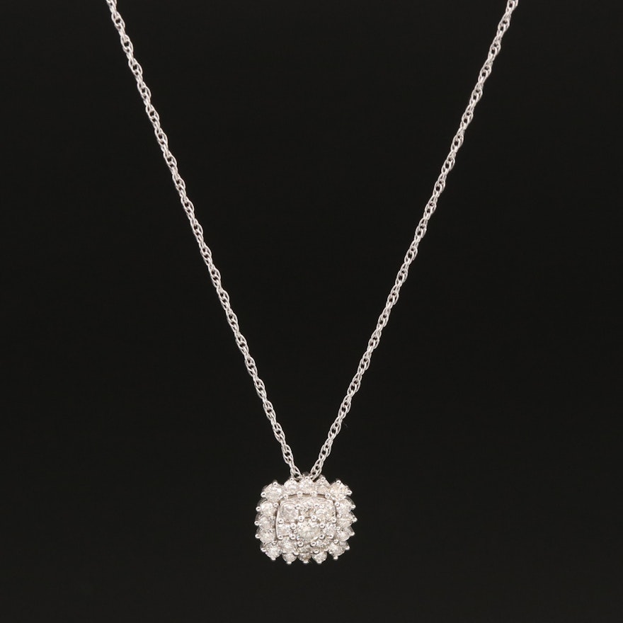 Sterling 0.56 CTW Diamond Pendant Necklace