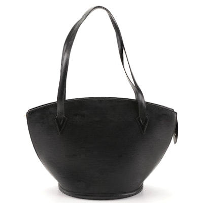 Louis Vuitton Saint Jacques Handbag in Black Epi and Smooth Leather