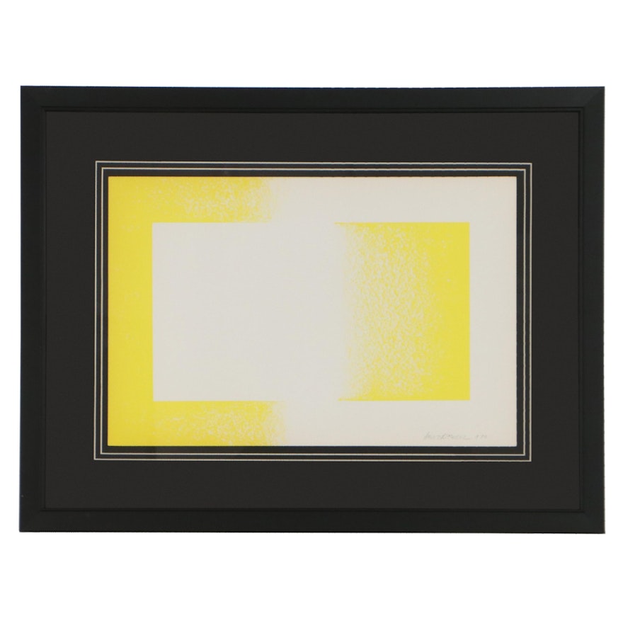 Lithograph After Richard Anuszkiewicz "Yellow Reversed"
