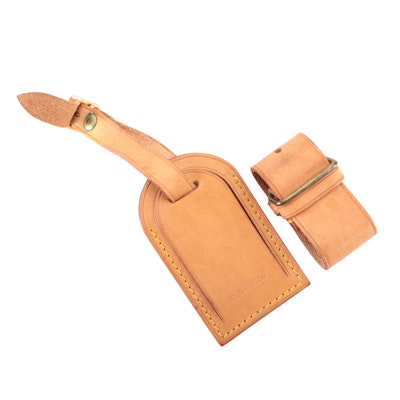 Louis Vuitton Leather Luggage Tag and Poignet