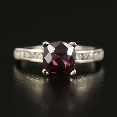 10K 2.48 CT Unheated Spinel and Diamond Ring with GIA Report
