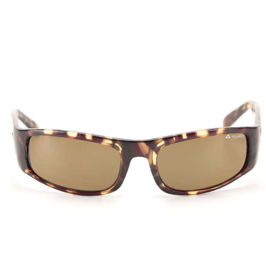 Liquid Manatee Havana Polarized Wrap Sunglasses with Case