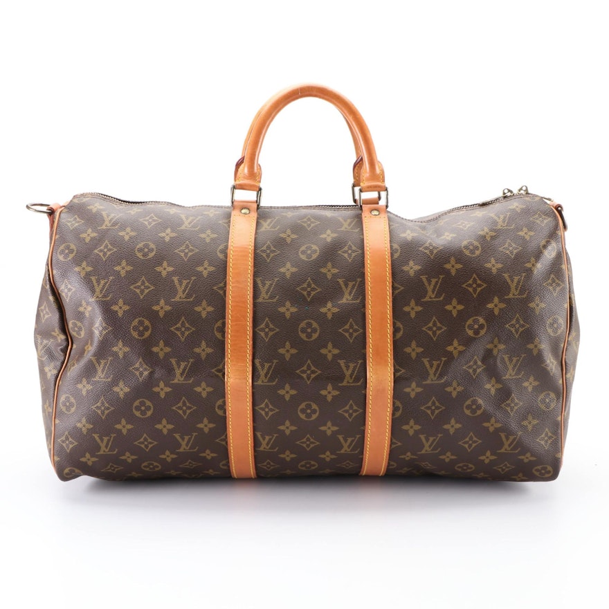 Louis Vuitton Keepall Bandoulière 50 in Monogram Canvas and Vachetta Leather